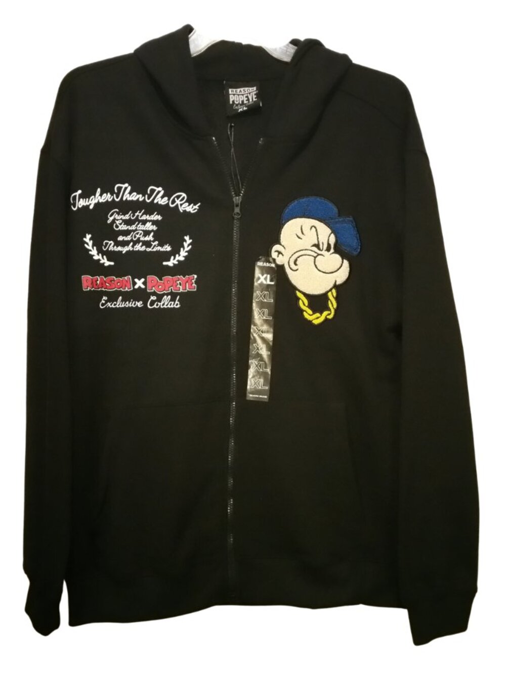 REASON x Popeye Collaboration Graphic Hoodie Black Men's Size XL - NEW